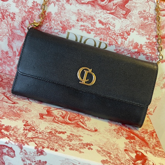 DIOR WOC in Black Grained Calfskin Authentic Christian Dior Clutch - Picture 6 of 8